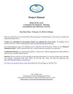 Project Manual  RFQ-CD-PL-14-01 Community Development - Planning