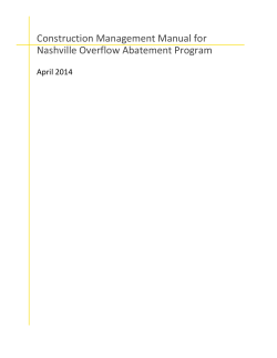 Construction Management Manual for Nashville Overflow Abatement Program April 2014