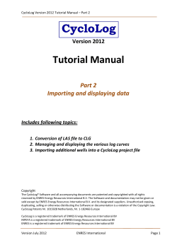 Tutorial Manual  Part 2 Importing and displaying data