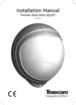 Installation Manual Premier Elite Orbit QD/DT INS483-2