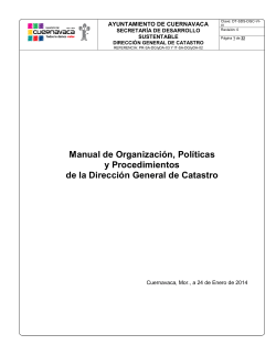 Manual de Organización, Políticas y Procedimientos de la Dirección General de Catastro