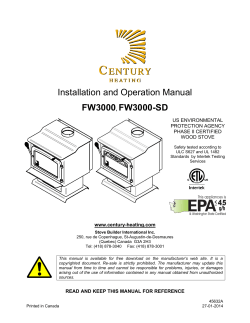 Installation and Operation Manual FW3000 FW3000-SD ,