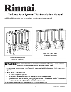 Tankless Rack System (TRS) Installation Manual