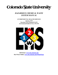 HAZARDOUS CHEMICAL WASTE SYSTEM MANUAL ENVIRONMENTAL HEALTH SERVICES
