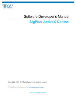 Software Developer’s Manual SigPlus ActiveX Control