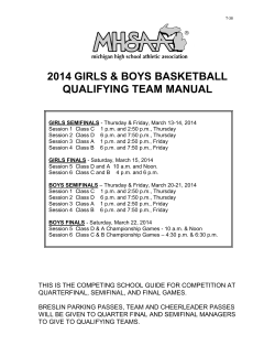 2014 GIRLS &amp; BOYS BASKETBALL QUALIFYING TEAM MANUAL