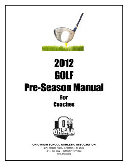2012 GOLF Pre-Season Manual For