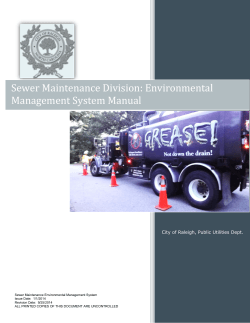 Sewer Maintenance Division: Environmental Management System Manual