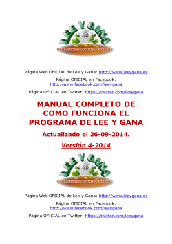 MANUAL COMPLETO DE COMO FUNCIONA EL PROGRAMA DE LEE Y GANA