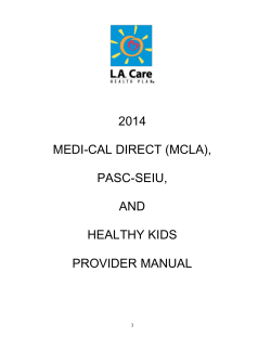 2014 MEDI-CAL DIRECT (MCLA), PASC-SEIU, AND