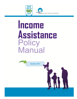 Income Assistance Policy Manual