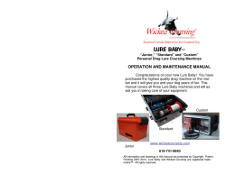 LURE BABY OPERATION AND MAINTENANCE MANUAL