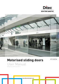 Motorised sliding doors User Manual IP2103EN (Original instructions)