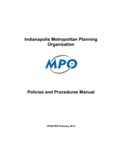 Indianapolis Metropolitan Planning Organization Policies and Procedures Manual