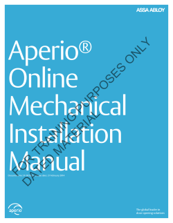 Aperio Online Mechanical Installation