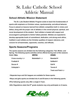 St. Luke Catholic School Athletic Manual School Athletic Mission Statement