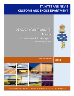 ASYCUDA WORLD TRANSIT (T1) MANUAL ST.
