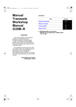 Manual Transaxle Workshop G35M–R
