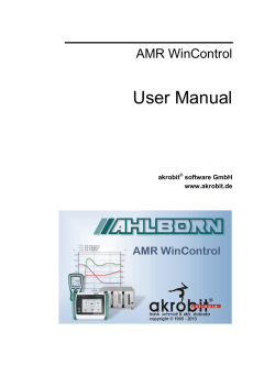 User Manual AMR WinControl akrobit software GmbH