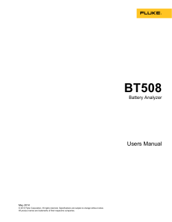 BT508  Users Manual Battery Analyzer