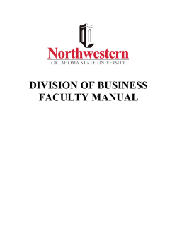 DIVISION OF BUSINESS FACULTY MANUAL