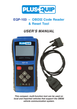 USER’S MANUAL EQP-103 –  OBDII Code Reader &amp; Reset Tool