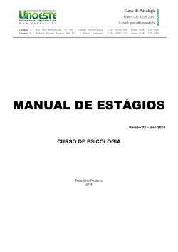 MANUAL DE ESTÁGIOS CURSO DE PSICOLOGIA  – ano 2014
