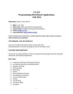 CS 412 Programming Distributed Applications Fall 2014