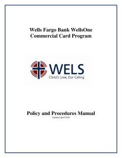 Wells Fargo Bank WellsOne Commercial Card Program Policy and Procedures Manual
