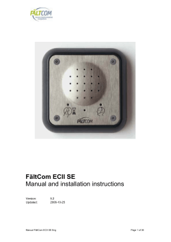 FältCom ECII SE Manual and installation instructions  Version: 5.2