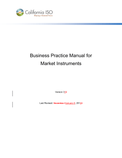 Business Practice Manual for Market Instruments  Version 3