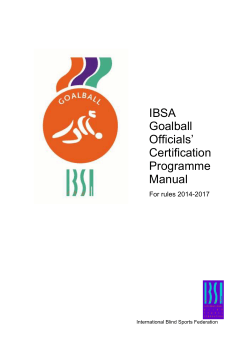IBSA Goalball Officials’ Certification