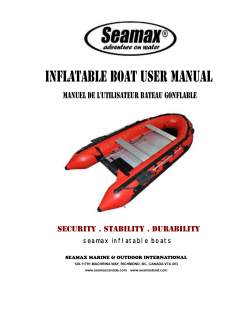 Inflatable Boat User Manual Manuel de l'utilisateur bateau gonflable