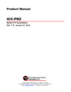 ICC-PRZ Product Manual Smart TV Controllers Ver. 1.6
