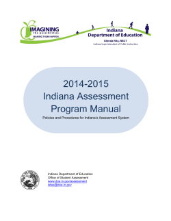 2014-2015 Indiana Assessment Program Manual