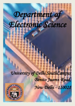 Department of Electronic Science  University of Delhi SouthCampus