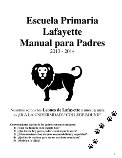Escuela Primaria Lafayette Manual para Padres 2013 - 2014