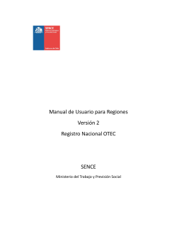 Manual de Usuario para Regiones Versión 2 Registro Nacional OTEC