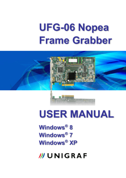 UFG-06 Nopea Frame Grabber USER MANUAL Windows