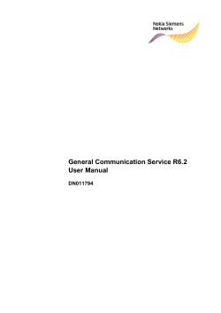 General Communication Service R6.2 User Manual DN011794