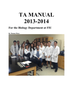 TA MANUAL 2013-2014 For the Biology Department at FIU