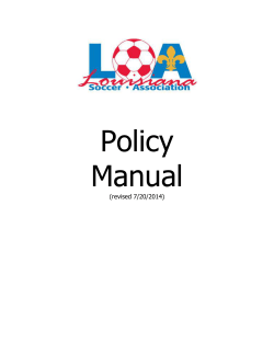 Policy Manual  (revised 7/20/2014)