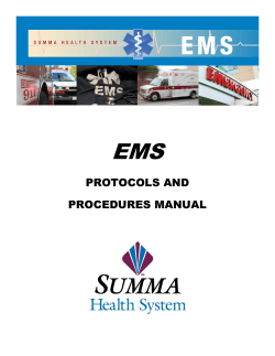 E M S EMS PROTOCOLS AND PROCEDURES MANUAL