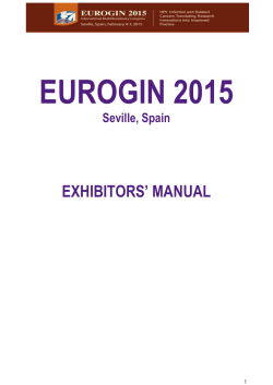EUROGIN 2015 EXHIBITORS’ MANUAL Seville, Spain