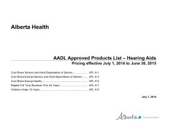 Alberta Health AADL Approved Products List – Hearing Aids