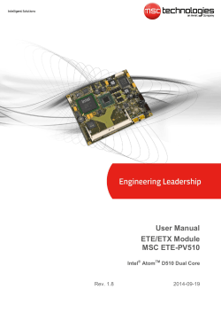 User Manual ETE/ETX Module MSC ETE-PV510