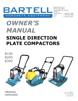OWNER’S MANUAL SINGLE DIRECTION PLATE COMPACTORS