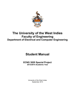 The University of the West Indies Student Manual Faculty of Engineering