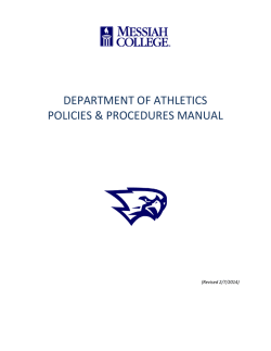DEPARTMENT OF ATHLETICS POLICIES &amp; PROCEDURES MANUAL  (Revised 2/7/2014)