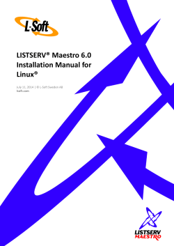 LISTSERV® Maestro 6.0 Installation Manual for Linux®